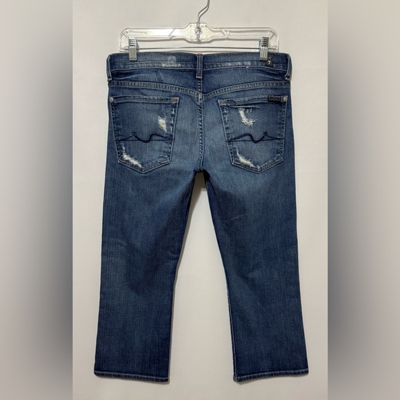 7 For All Mankind Josefina Crop Skinny Boyfriend Jeans Distressed Size 27 - Picture 14 of 14